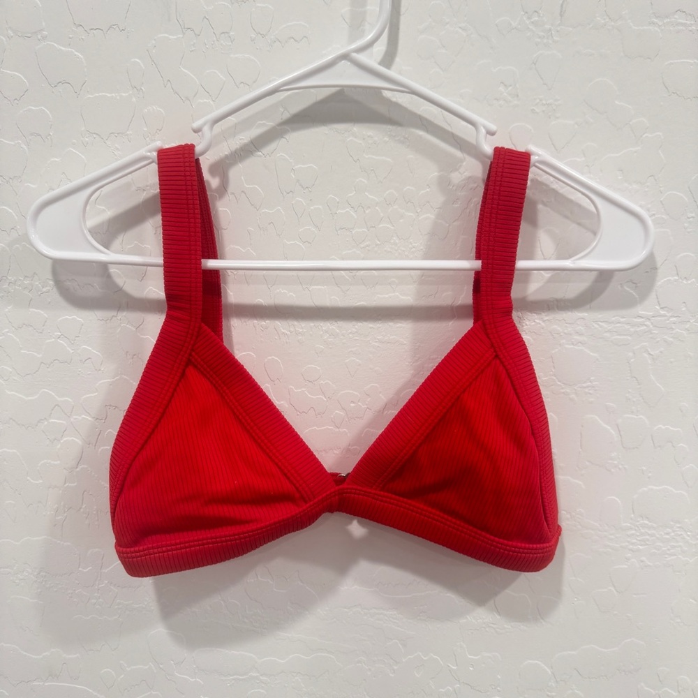 One One Swim Res Women's Ribbed Triangle Bikini Top